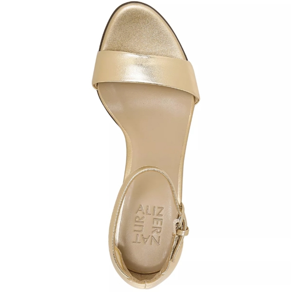 Naturalizer Vera Dress Sandals Dark Gold Leather 12 WIDE - Picture 4 of 9